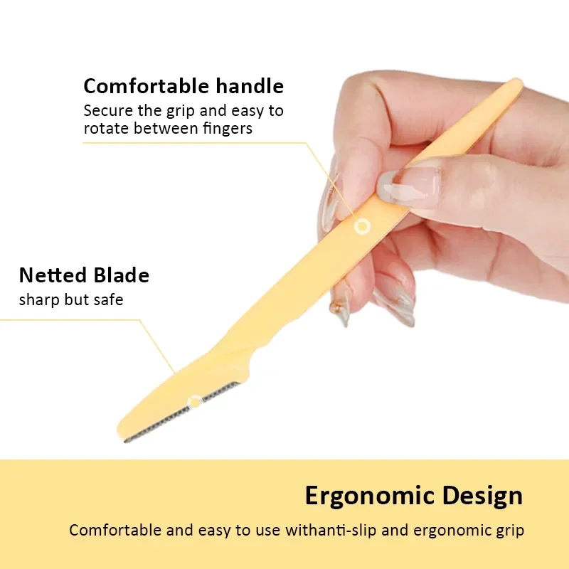 Stock Plastic Dermaplaning Shaving Tool Protector Cover 3Pcs Facial Eyebrow Razors Set Eyebrow Trimmer Shaper For Women