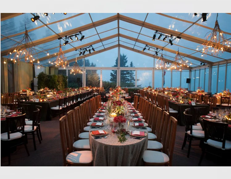 Роскошный Открытый полный набор аксессуаров прозрачная Свадебная палатка для ресторана или вечеринки