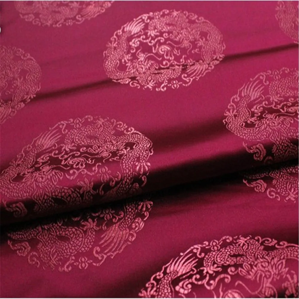 New Arrival Gorgeous Ready Goods Casual Jacquard Comfortable Satin Dragon Brocade Fabric for  Formal Dress