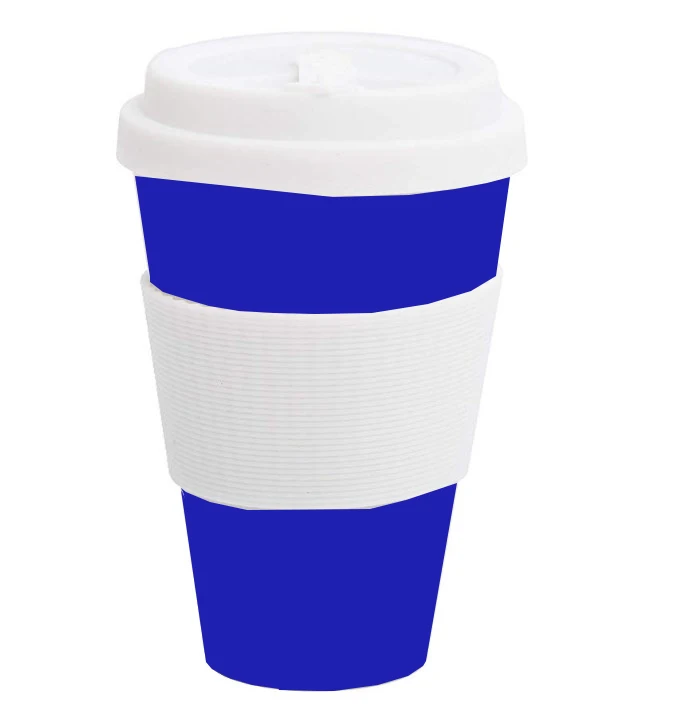 Reusable Bamboo Fiber Coffee Cup 400ml/14oz Natural Organic Eco-Friendly Travel Mug