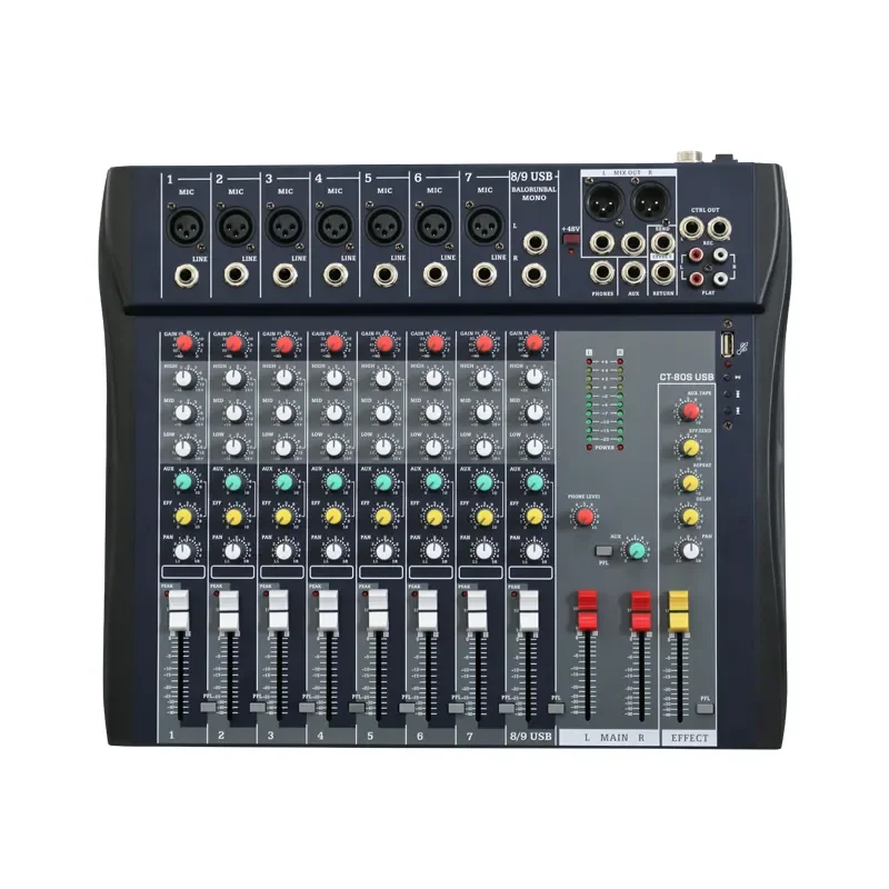 TEBO 6 каналов профессиональный аудио микшер Открытый USB 99dsp dj для бара