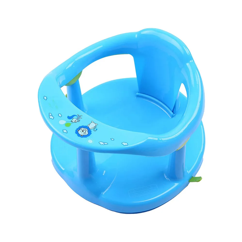 BBCare Foldable Non-Slip Baby Bath Seat Cute Shape Surround Bath Chair with Suction Cups for 6-18 Months Protection Features