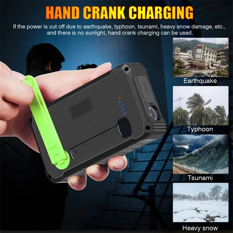 Multifunction Solar Energy SOS Mode Flashlight Cute High Capacity Mobile Charger Power Bank
