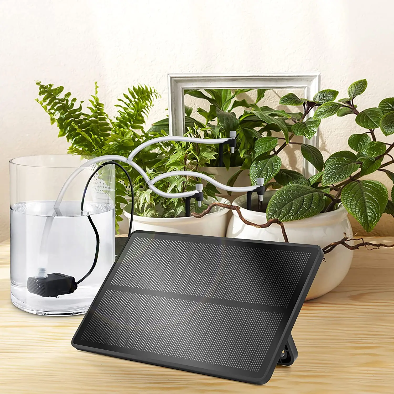 Solar Powered Micro diy Automatic plant water timer device solar drip Irrigation kit full systems for home garden indoor plant