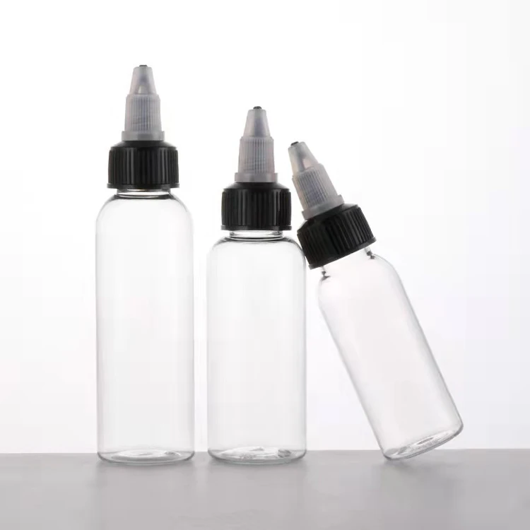10ml 15ml 30ml 50ml 60ml 80ml 100ml 120ml Pet squeeze plastic pigment bottles with twist cap ink Tattoo bottle hair oil bottle