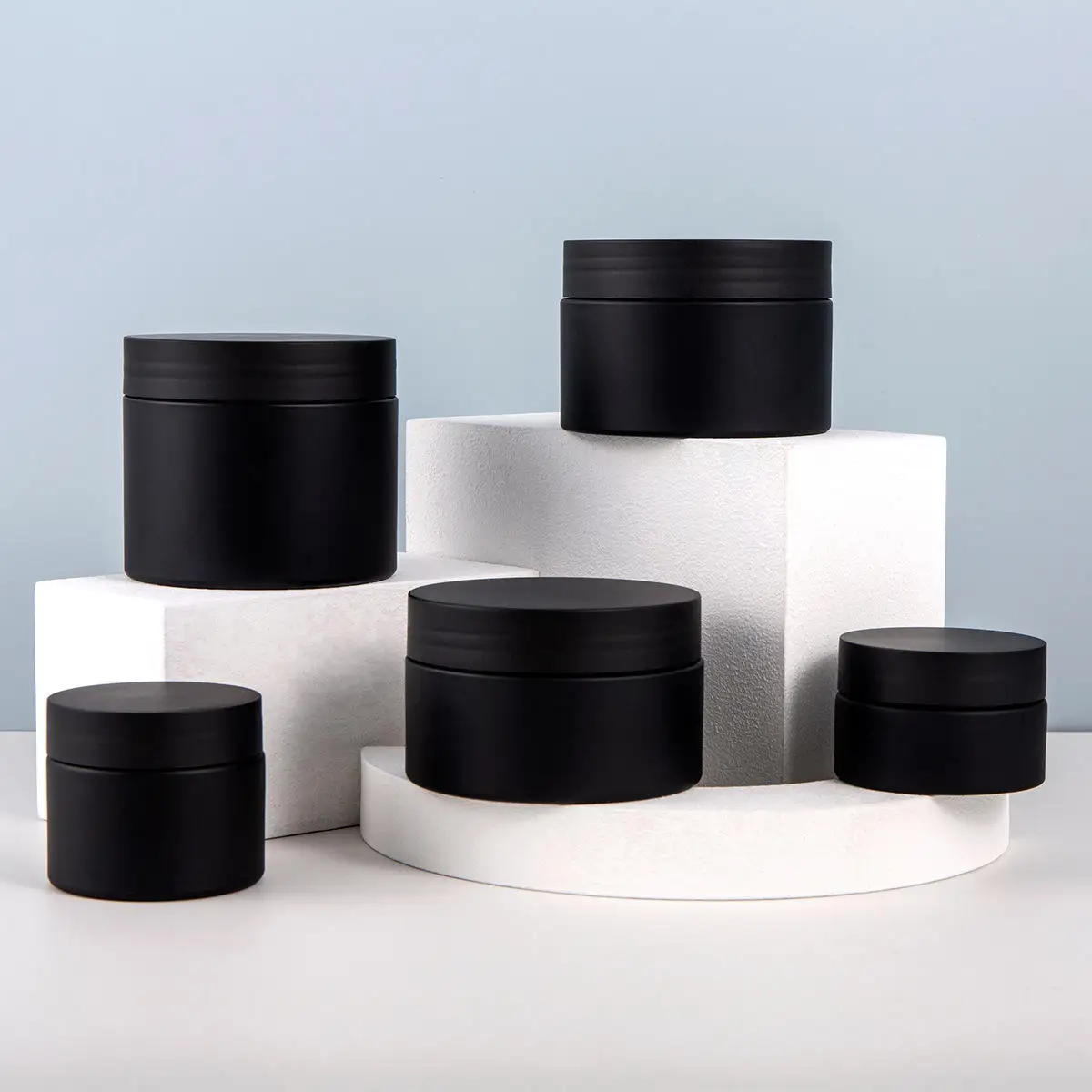 100 Ml Plastic Container Cosmetic Jar Matte Black Custom Plastic Honey Jar Clear Body Cream Plastic Jars With Screw Top Lids
