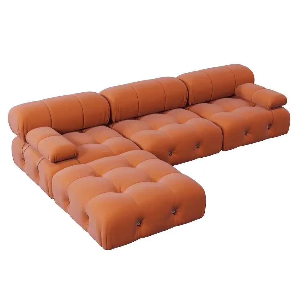 Fashion modular sofa set Italian customs boucle teddy sofa furniture set modern velvet sectional sofa set