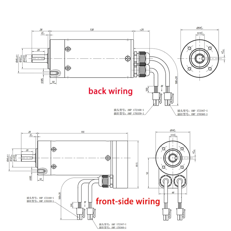 2000rpm 100W 0.5N.m 9600ppr servo motor speed gate
