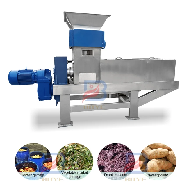 dewatering extruder dryer organic waste dewatering screw press solid liquid separation process
