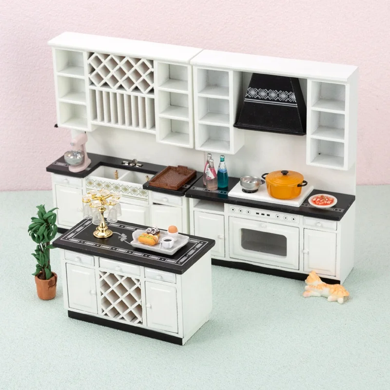 Dollhouse Kitchen Furniture Set 3PCS Miniature Center Sink Stove