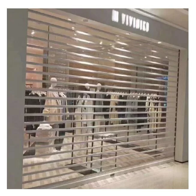 Guangzhou transparent crystal rolling shutter door,aluminum coiling up shutter door