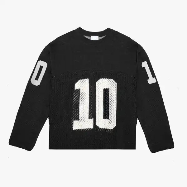 Custom Logo Men Crew Neck Sweater T Shirt Polyester Cotton Short Sleeve Mesh Crochet Sweater Shirts Knitted Jersey Men