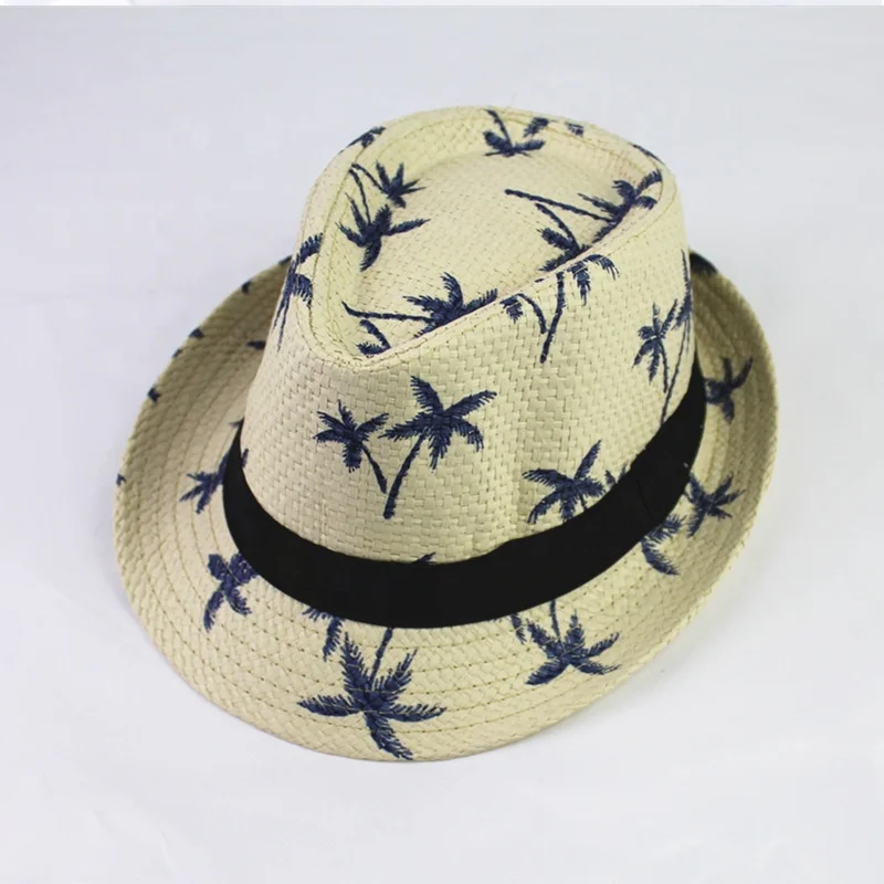 Unisex Paper Straw Fedora Hats Beach Summer Sun Mexico Sombreros Beach Sun visor cap Jazz Hat
