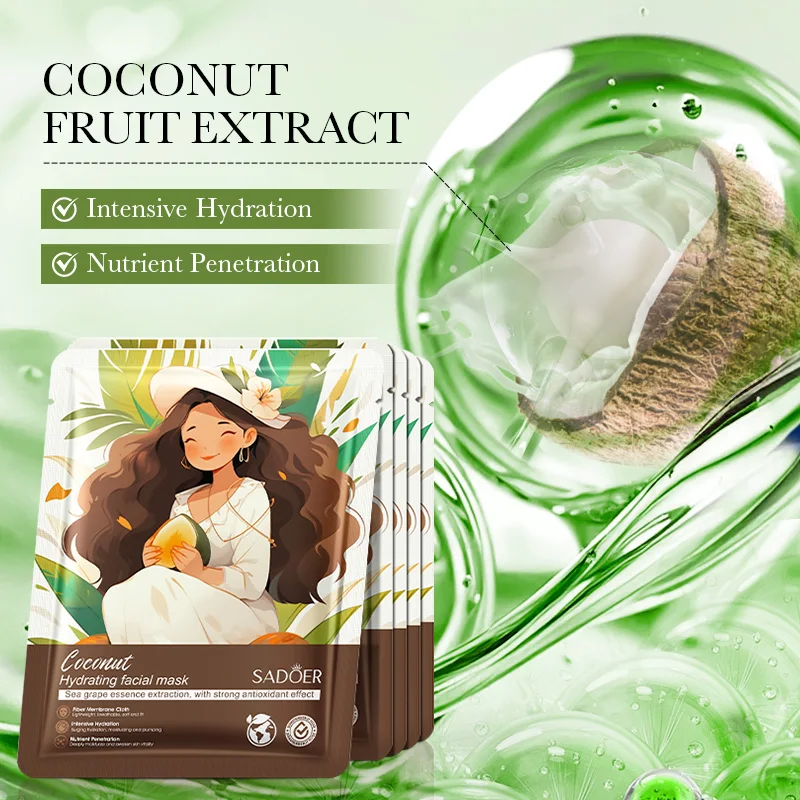 OEM ODM SADOER Fruits Flowers Beauty Products Moisturizing Whitening Sheet Facial Mask Skin Care Face Mask