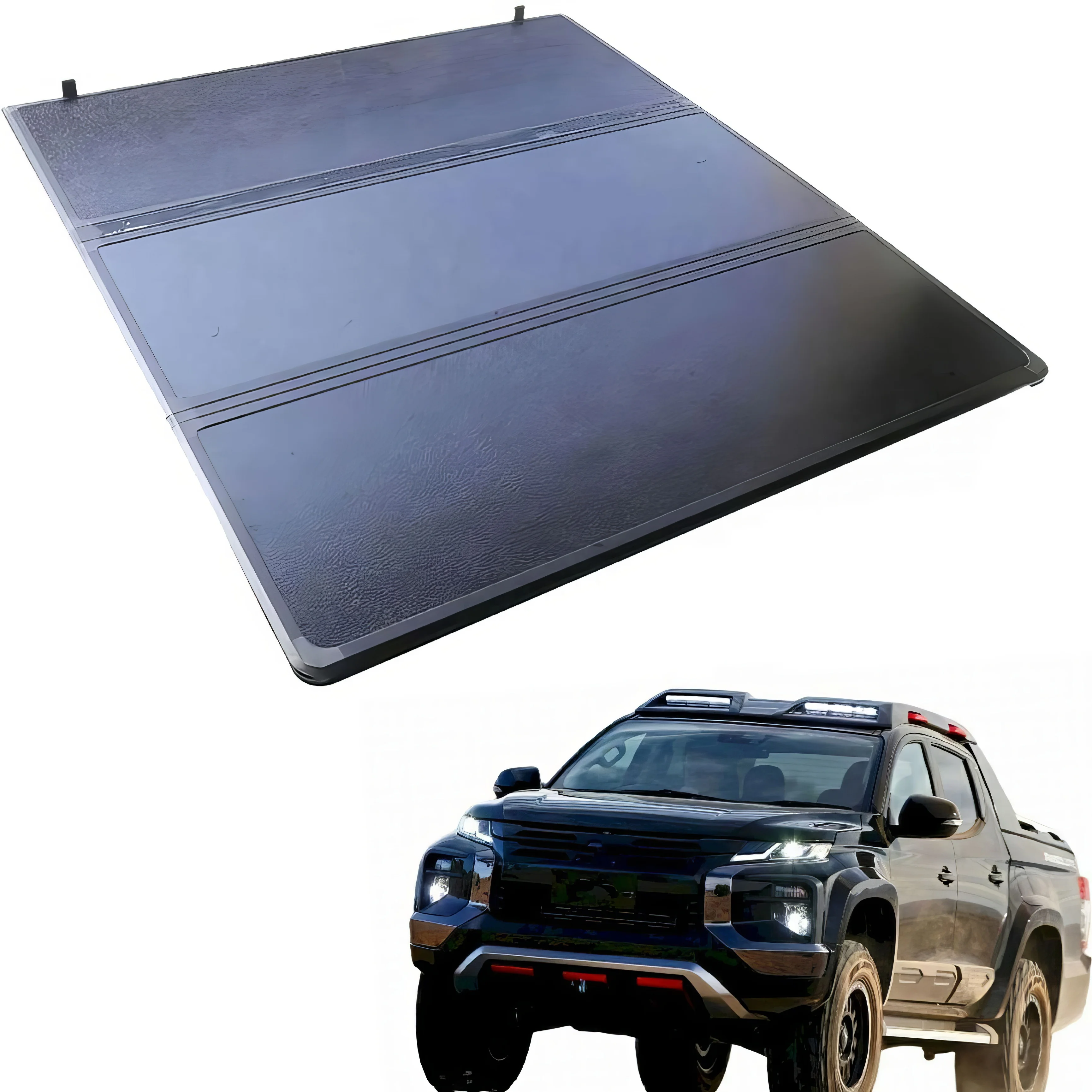 Waterproof and durable hard three fold flip cover bed cover Aircraft aluminum hard three fold body top cover For Dodge ram