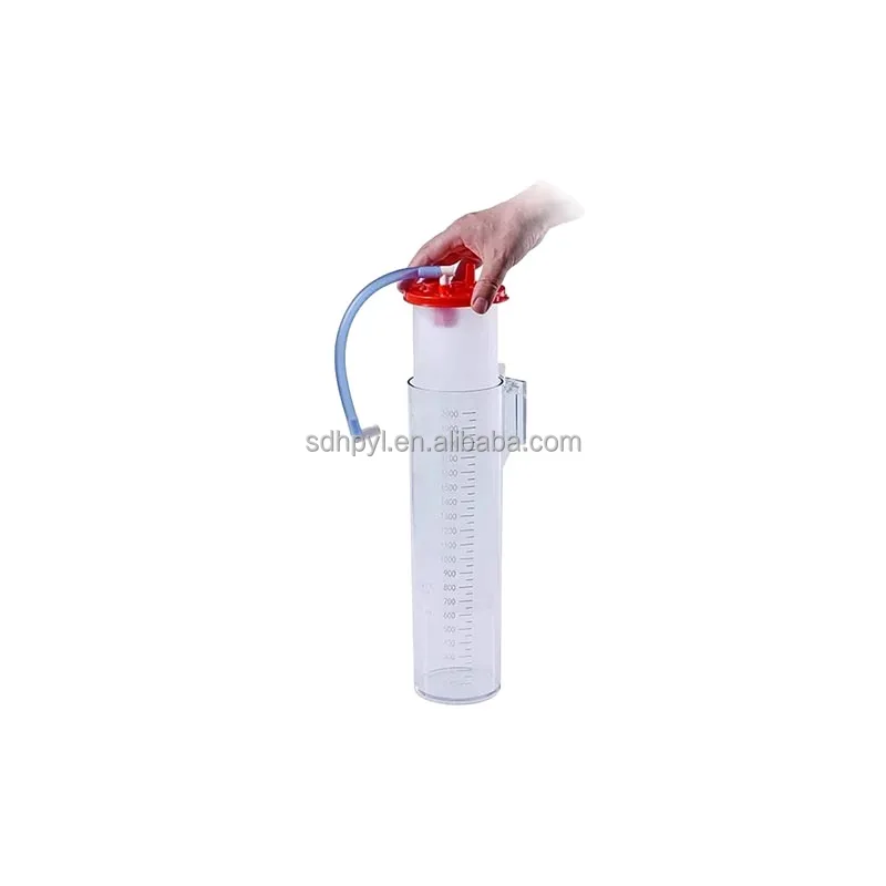 2000Ml High Strength Clear Scale Anti-splash Sputum Liquid Collection Liner With Metal Bracket Negative Pressure Suction Liner