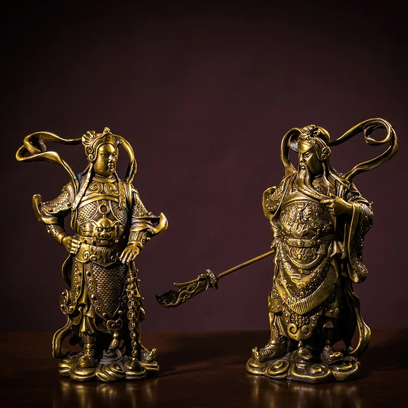 Прямая поставка с завода твердая латунная статуя Гуань Гонг вейда Будды Weituo Bodhisattva streamer Jialan протектор дисплея ремесло