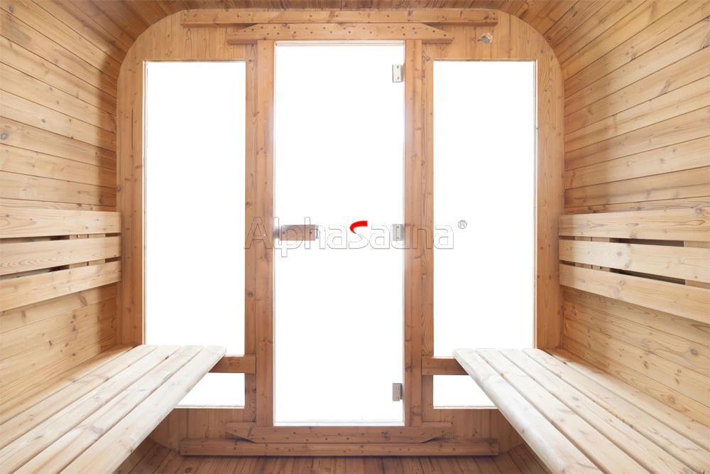 Outdoor Sauna And Rest Area Timber House Prefabricated Spa Tubs Sauna Rooms Out Bath tube