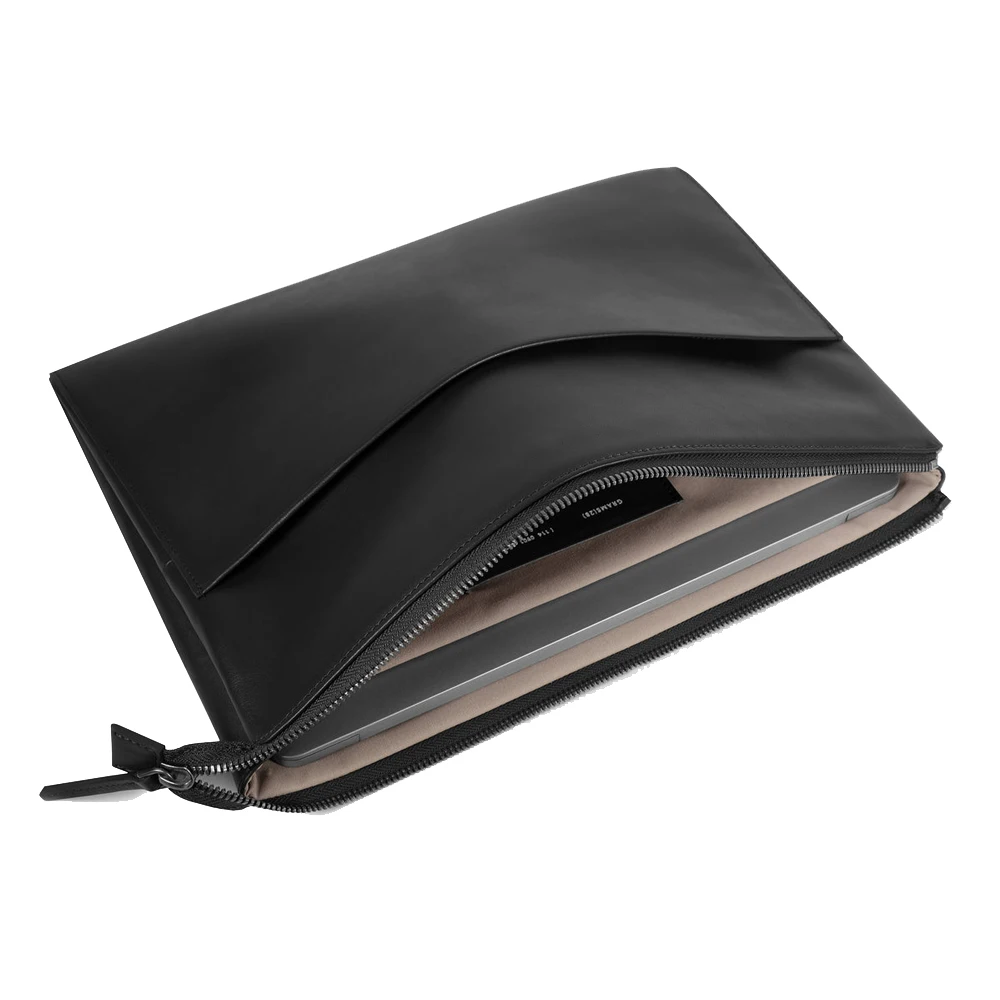 Wholesale Custom Logo Design Top Grades Genuine Leather Pad Folio Tech for MacBook Air Pro 13 Inch