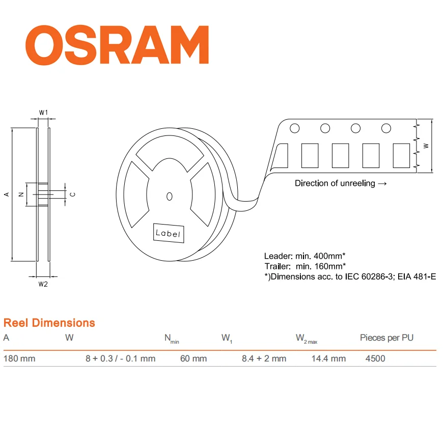 OSRAM LED Chip 3030 1W CRI:90 High Brightness Original Genuine Spot Supply