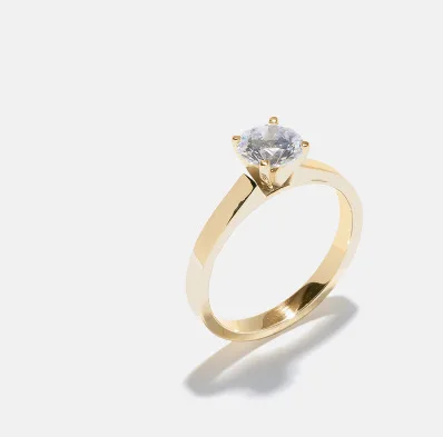 Diamond Ring 0.5ct 1ct Round Brilliant Cut Synthesis Diamond Solitaire Ring 14K White Gold Man Made Diamond Wedding Ring