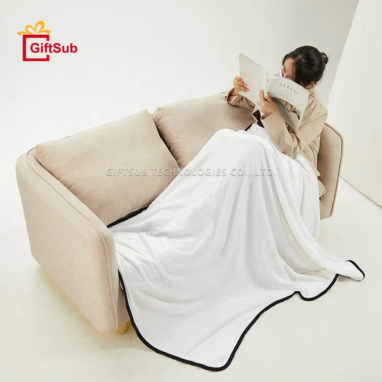 Giftsub Promotional Sublimation Blanks Sofa Giant Hoodie Blanket Winter Warm Huge Cloak Shaped Fleece Hooded Blanket