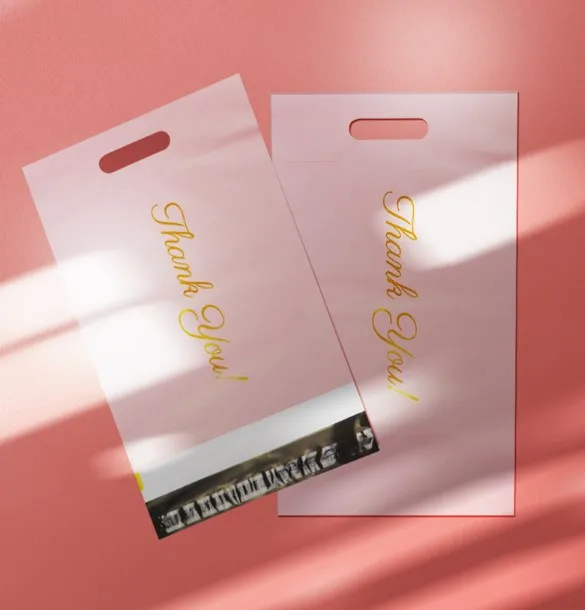 Biodegradable Compostable PLA Mailers Mailing Postage bags With Handle For Clothing Packaging Shopping