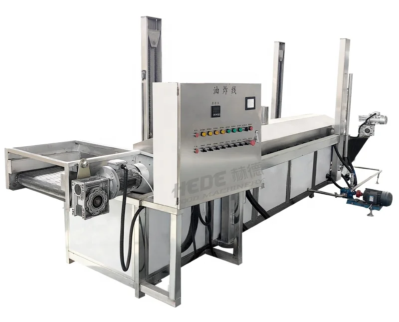 Industrial automatic fried bun onion groundnut banana chips continuous frying machine