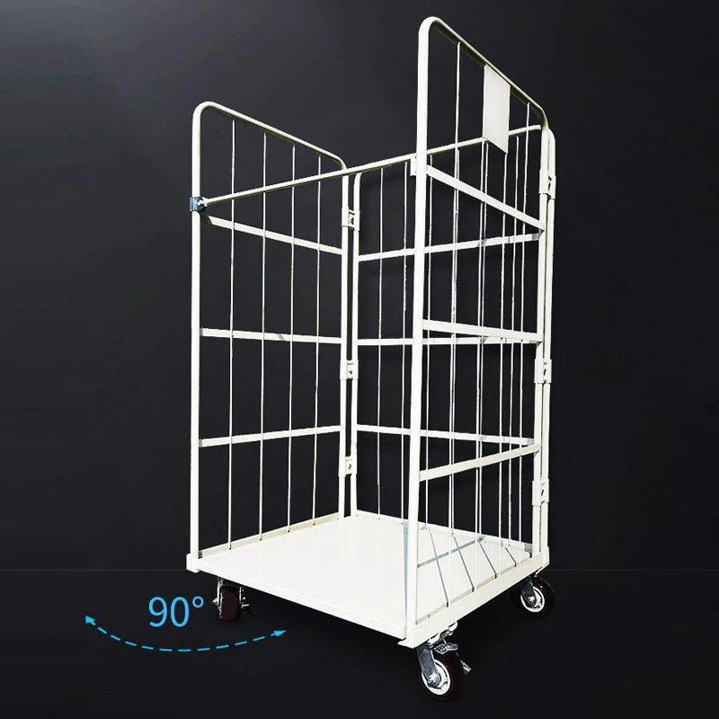 Material Handling Movable Container Transport Storage Steel Roll Cage Buggy With Wheels