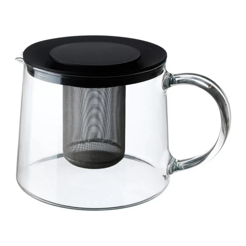 High quality heat-resistant handmade transparent premium glass teapot with infuser