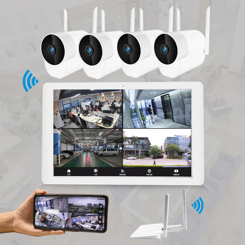  V380 беспроводной комплект full hd dvr система видеонаблюдения 8 камер