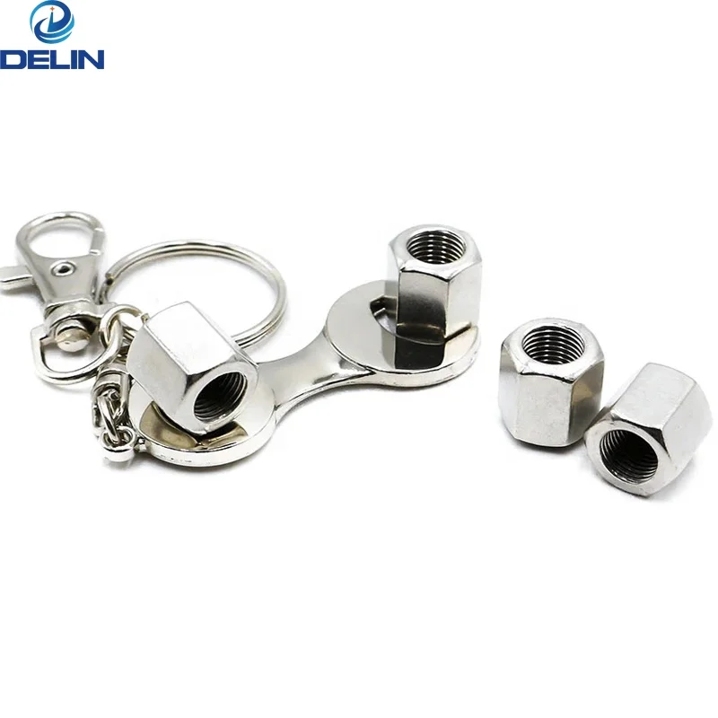 Universal Stem Covers for Cars SUVs with wrench keychain custom car logo key chain tire valve stem caps