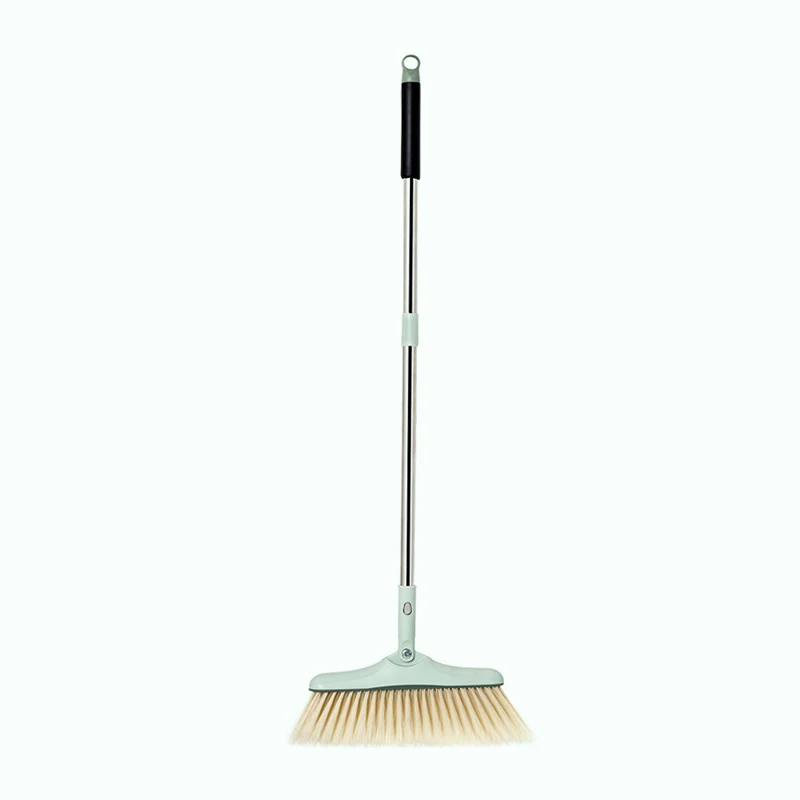 
Amazon Hot Seller Household Nordic Style Convenient Durable Soft Plastic Upright Broom And Dustpan 