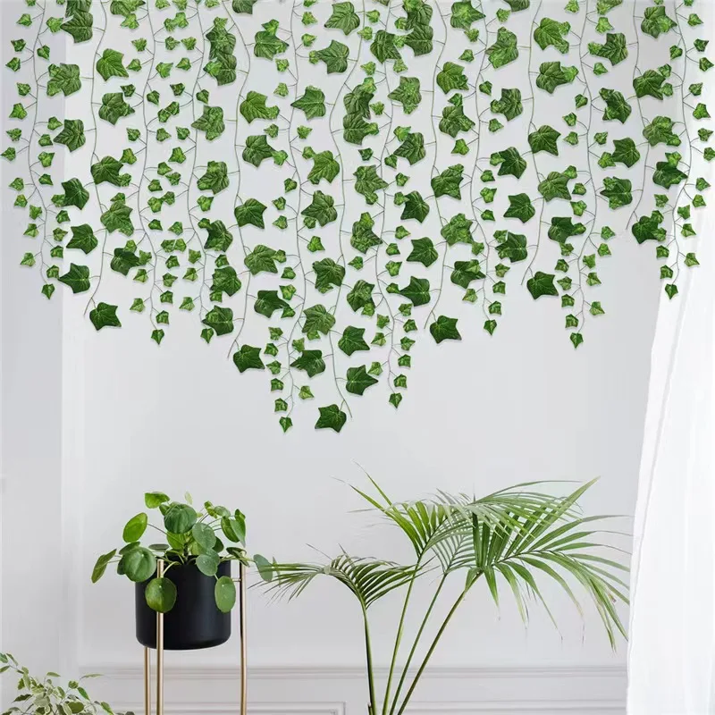 6ft 72 Leaves 210cm Artificial Green Ivy Mann for Garden Landscaping Wedding Decoration Outdoor Artificial Plants