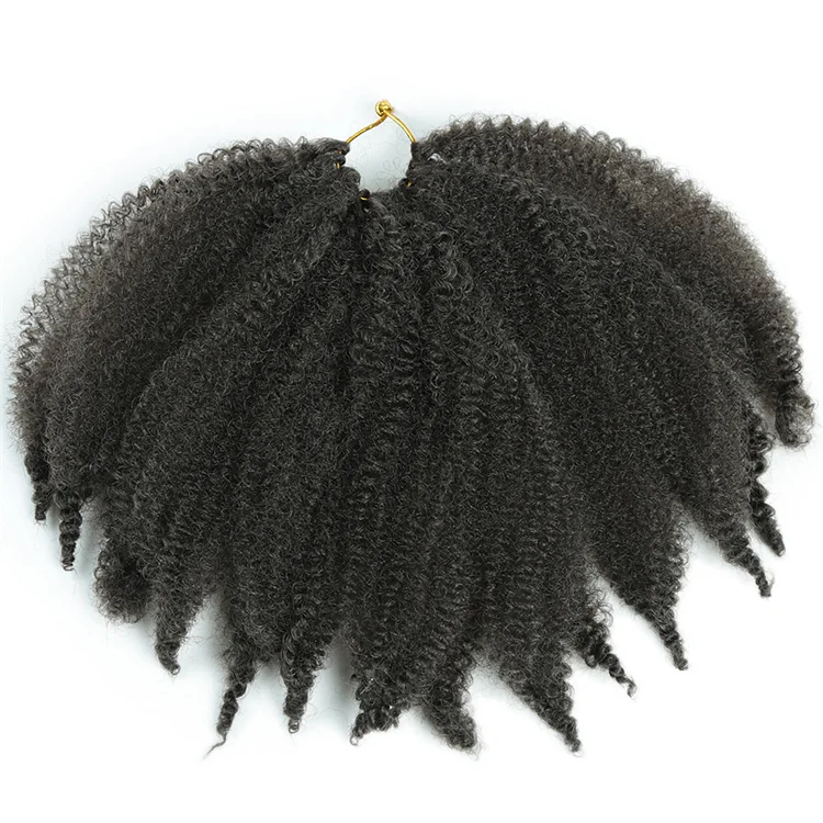 8inch Kinky Fluffy Twist Pre-looped Crochet Braids Synthetic Braiding Hair Natural Afro Twist UP Braids Hair Extension