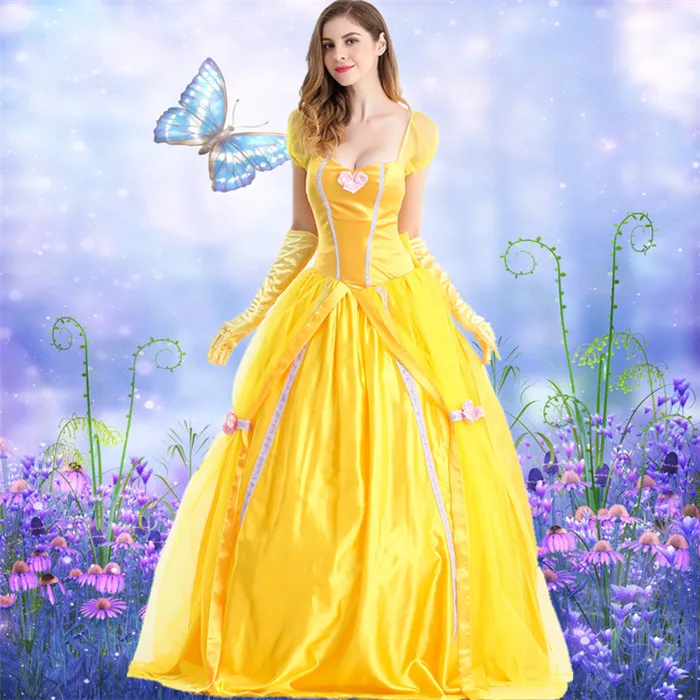 
Adult Beauty And The Beast Princess Bell Dress Princess Belle Photo Costumes Halloween Costumes 