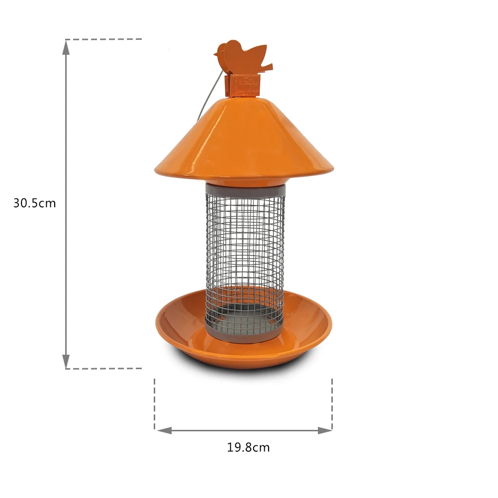 High quality mushroom shaped metal mesh tube bird feeder for outdoor wild birds