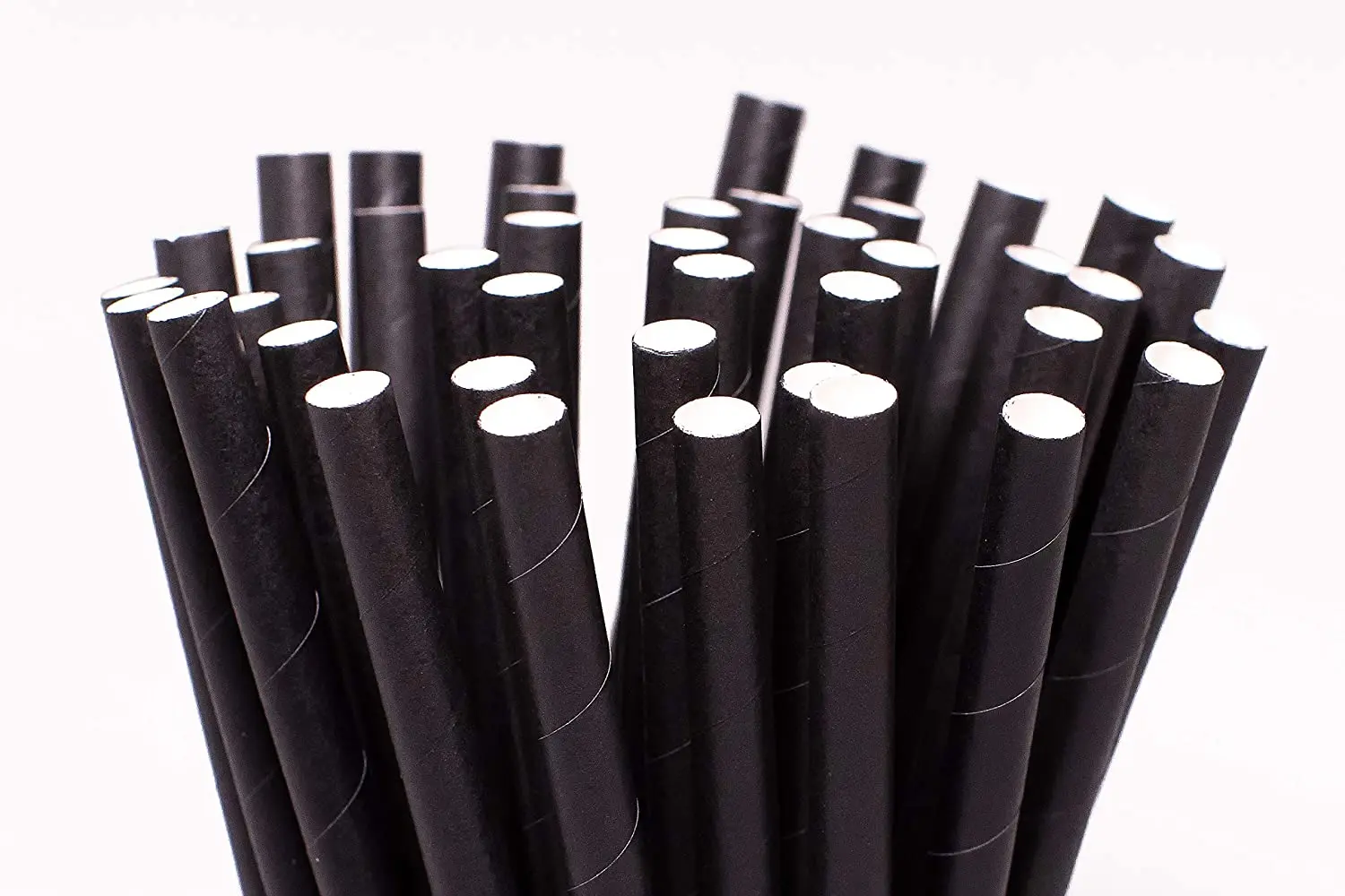 10mm 12mm Biodegradable Drinking Straws Individually Pack Bubble Bubble  Black Paper Straws