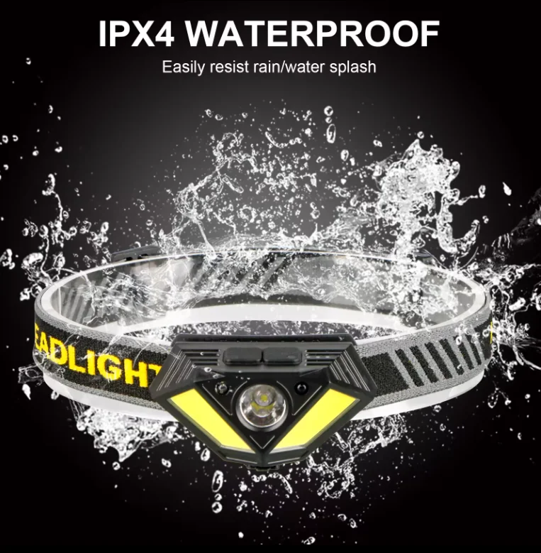Motion Sensor Headlamp Rechargeable Headlamp with USB Rechargeable Waterproof Headlight for Repairing Night Sport Household Work