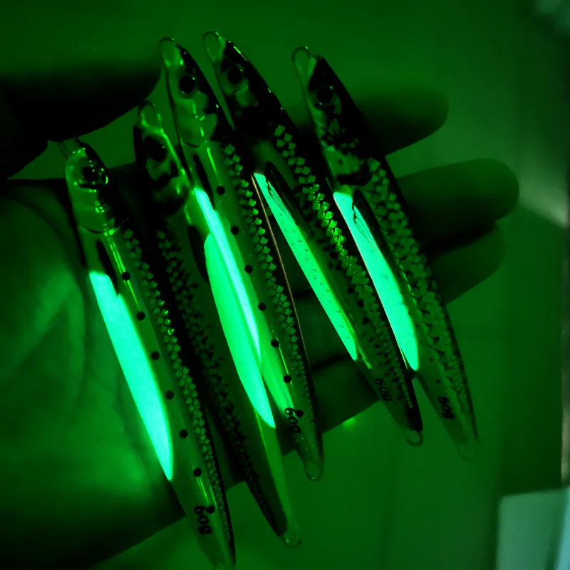 JIGGINGSOUL-RTS-318-60g80g 3D Bionic printed Mackerel Needle  Speed scale Saltwater Jigging  Vertical Jig noctilucent luminous