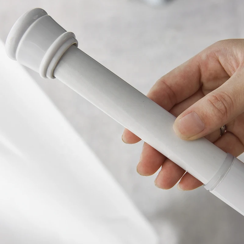 2021 Fashion Aluminium Adjustable Tension Shower Curtain Rod Bathroom