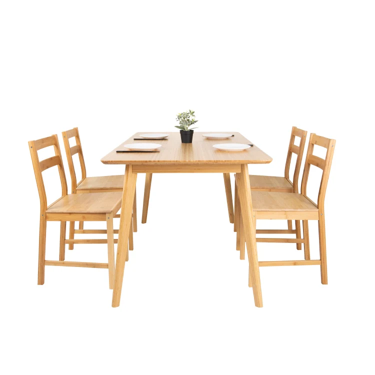 BAMBKIN Home Kitchen natural furniture bamboo dining room table