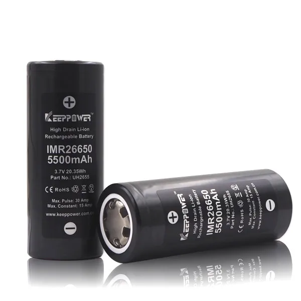 Keeppower 26650 3,7 V IMR26650 5500 mAh высокомощная перезаряжаемая батарея для вейпа UH2655