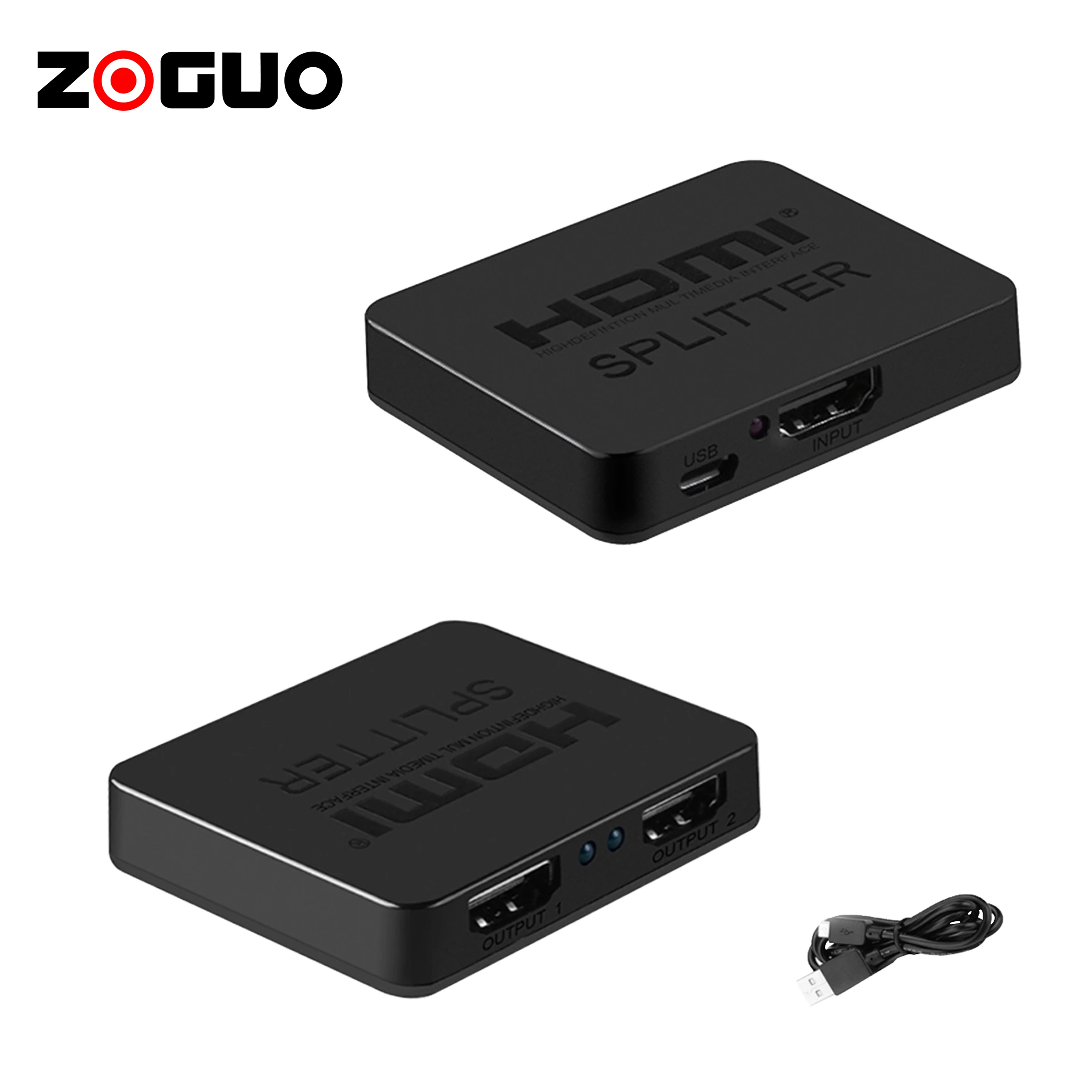 Китайские визуальные устройства 62x51x11 мм 0 15 кг 1 в 2 выхода 4K HDMl сплиттер 1x2 HDMI