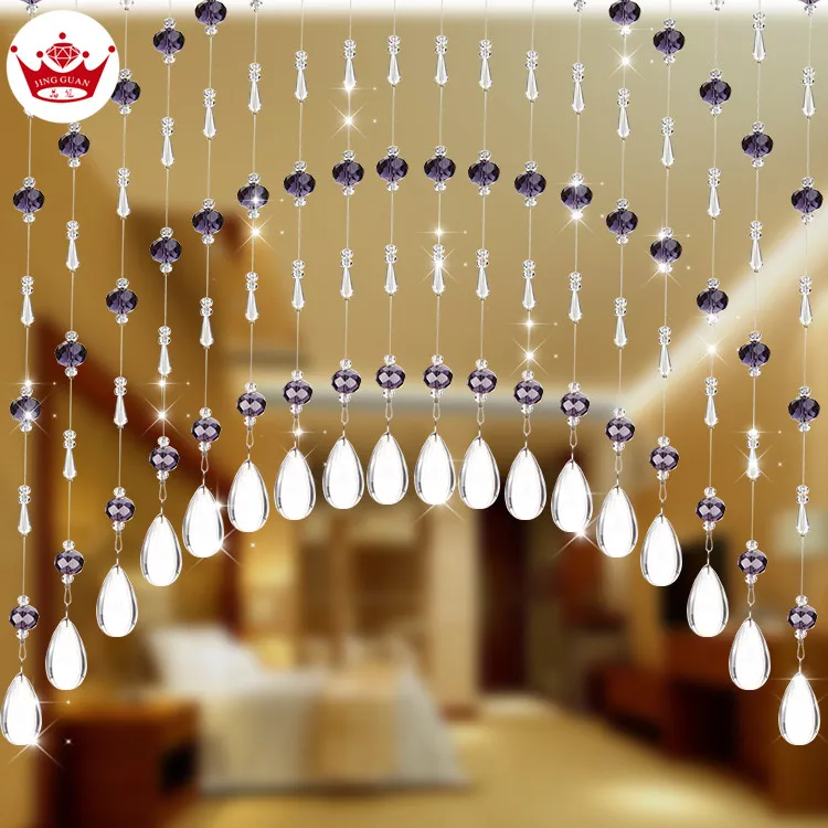 
China Supplies Purple Rainbow Acrylic Crystal Glass Bead Curtain for Arch Beaded Living Room Door Party Event Deco 
