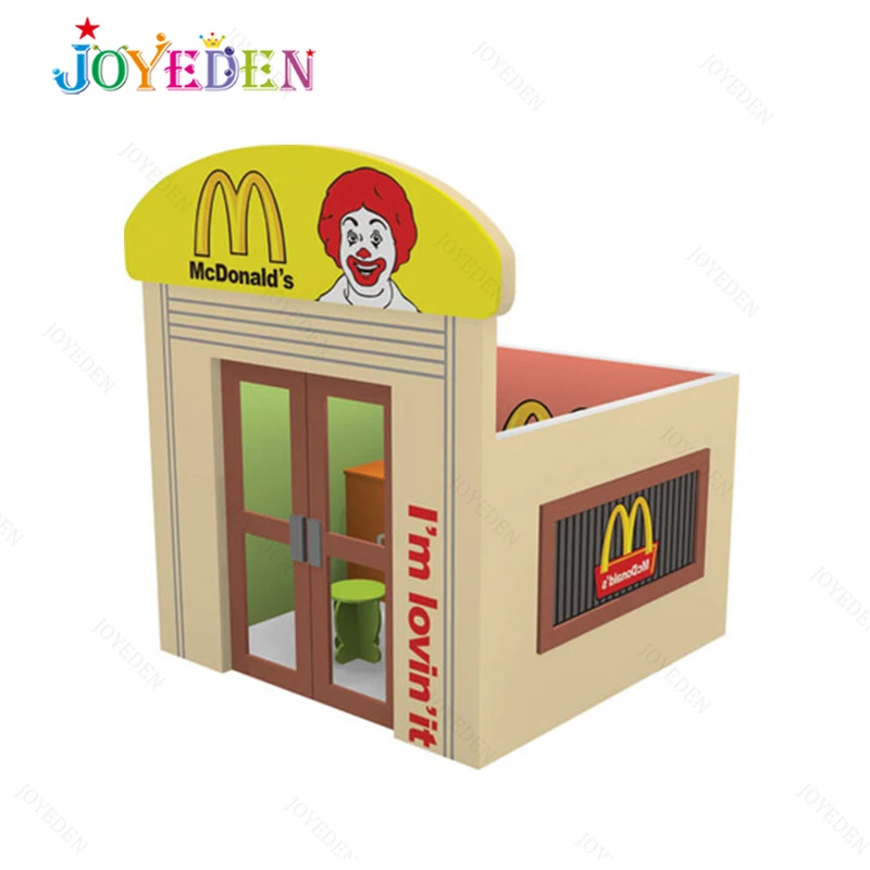 Best quality  MacDonald other pretend play and preschool Indoor Games cheap wooden playhouse kids indoor With table