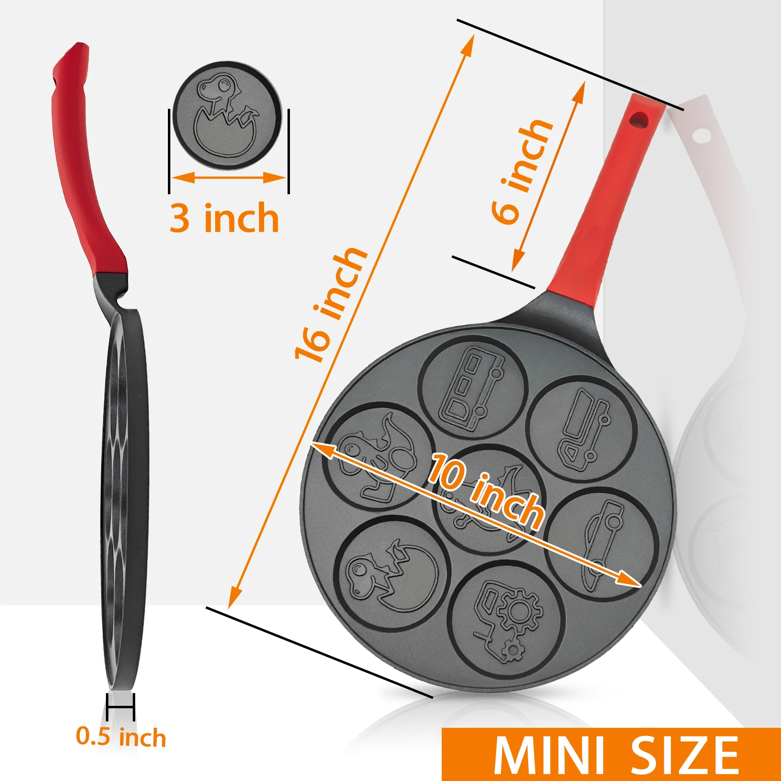 Household Non-stick Induction Pan Commercial Cake Waffle Maker Frying Pan Smiley Face Mini Pancake Waffle Pan