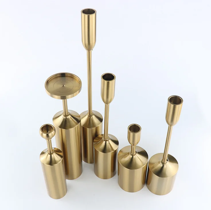 
2019 new arrival 3pcs a set gold metal candle holder for wedding 