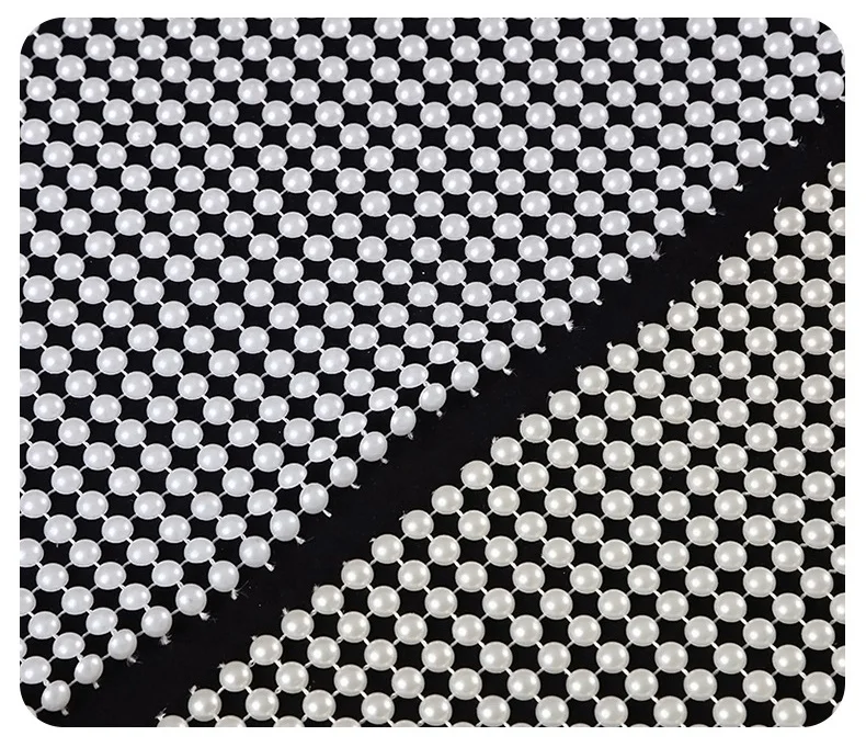 18 Rows  Pearl Mesh Ribbon Wrap Roll Acrylic Bead Pearls Trim For Wedding Party Cake Vase Bridal Shower Decorations DIY Craft