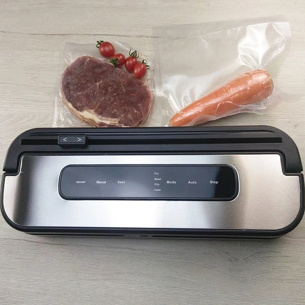 Single-Touch Portable Stainless Steel 65Kpa Vacuum Food Sealer Built-in Cutter Sealer Machine